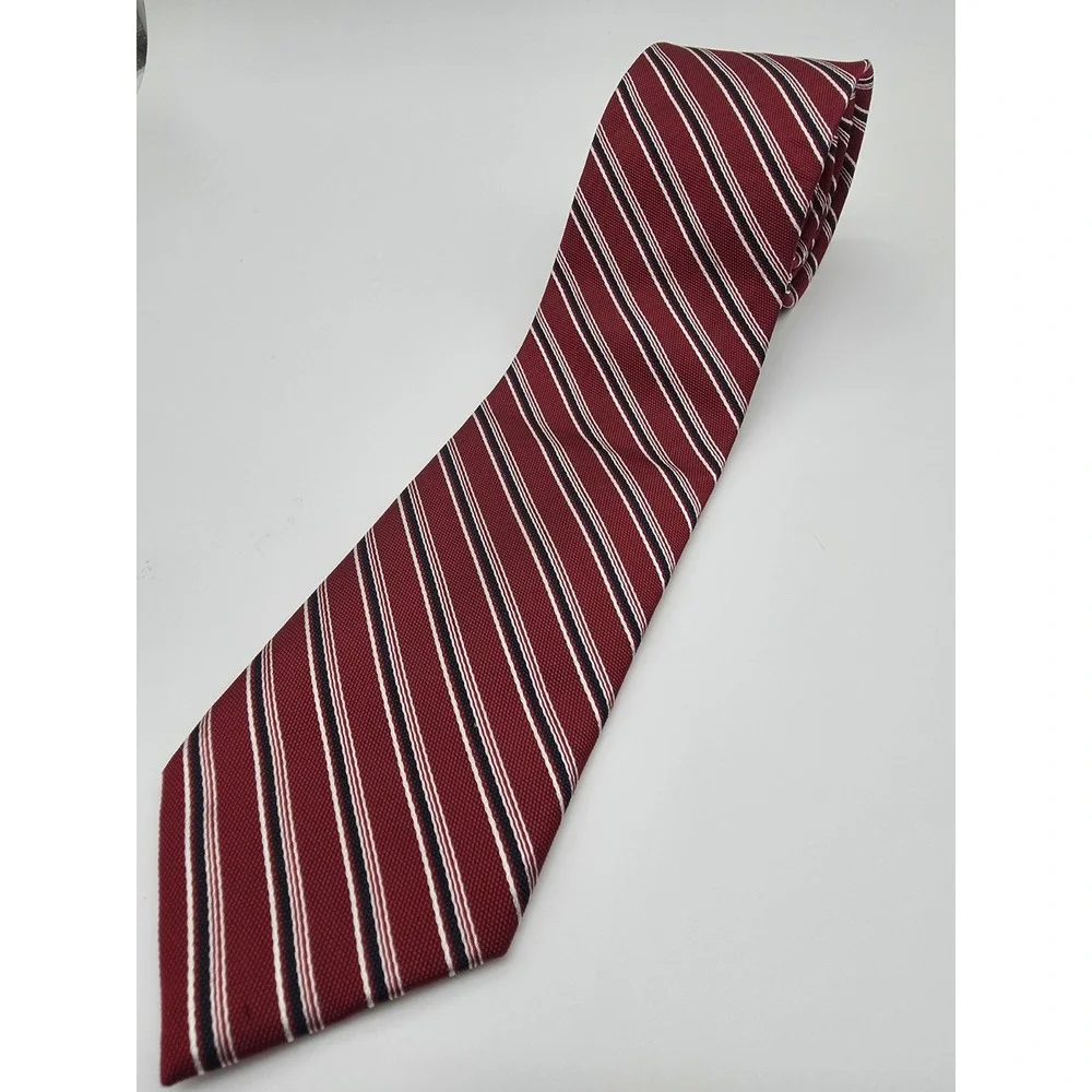 Joseph A Bank Silk Stripped Tie Heritage Collection Red Blue Necktie 3